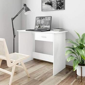 VidaXL 39.4x19.7x29.9 White Engineered Wood Desk