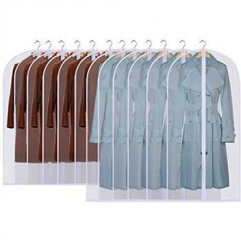 GoMaihe 12 Stück Kleidersack Anzug Lange, 60 x 120/100cm Rand Transparent Wasserdicht
