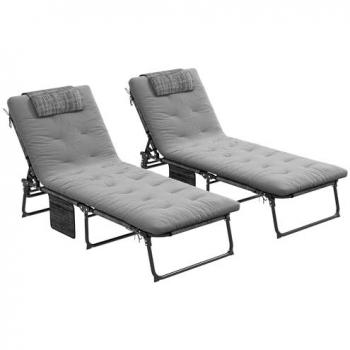 Lot de 2 chaises longues de jardin