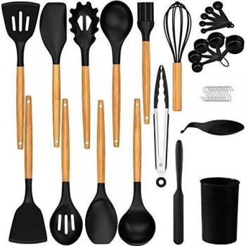 Utensili da Cucina in Silicone Antiaderente 34 Pezzi