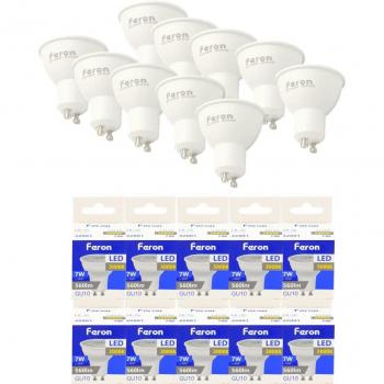 Feron Pack 10 Bombillas LED GU10 7W 230V 560Lm 38°