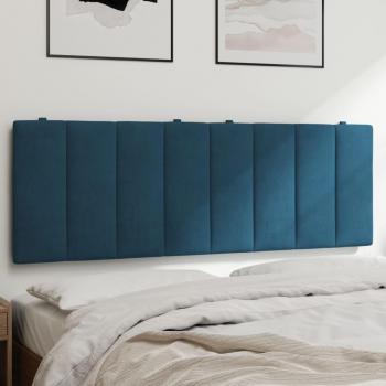 Coussin de tête de lit 140 cm bleu en velours