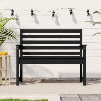 Meuble Patio Noir – Banc de Jardin en Bois Massif Pin – 109 × 48 × 91,5 cm