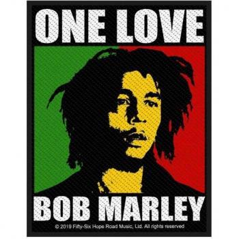 Patch tissé One Love Bob Marley Noir