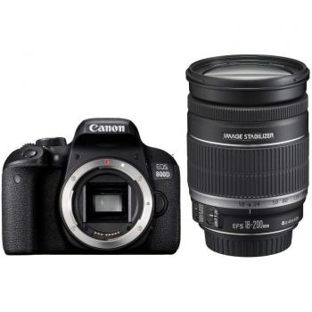 Canon EOS 800D Fotocamera 24 MP – Lente 18‑200 mm f/3.5‑5.6 IS, Full HD Video, Wi‑Fi, NFC, Bluetooth