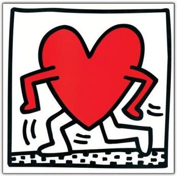 Artopweb EC21663 Haring – Art sans titre 1984, bois aux couleurs vives, 65x65x1,8 cm