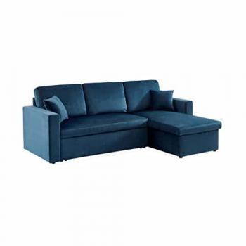 Blu Velvet Lounge: Divano Letto Angolare 3 Posti (Sweeek)