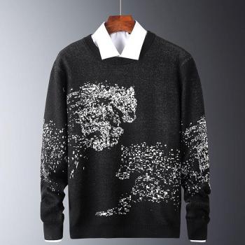 Suéter Delgado de Algodón Negro Estilo Urbano