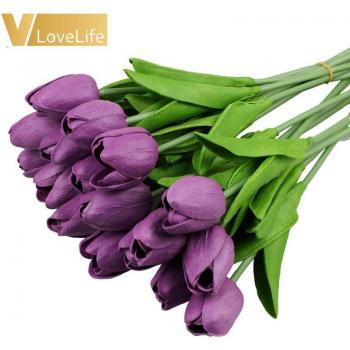 Tulipanes Artificiales 10 Uds. Toque Natural para Bodas