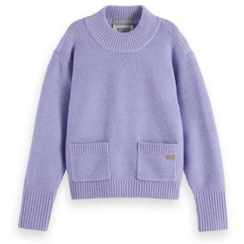 Scotch & Soda Lavender Front‑Pocket Mock‑Neck for Girls – 14 Years Old