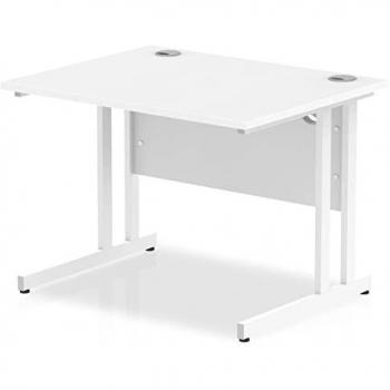 Dynamic Impulse 1000/800 Rectangle White Cantilever Leg Desk White