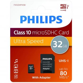 Philips microSDHC 32 Go avec adaptateur SD Class 10