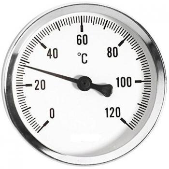 100mm 0-120C Thermometer for Water and Oil 1/2 Rear Entry