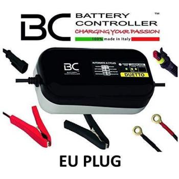 Caricabatterie Mantenitore Intelligente 1.5 Amp per Moto, Scooter e Batterie fino a 100Ah con tecnologia BC Duetto