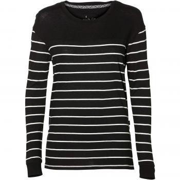 Camiseta Larga Mujer Oneill ESS Stripe Relaxed Negro AOP-Blanco