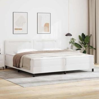 Lit Box Spring avec Tête de Lit 200 cm en Faux Cuir