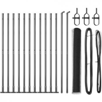 Poteau de clôture en acier gris 25 × 1 m (mailles 13 mm) – VidaXL
