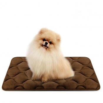 Lit Doux pour Chien, Coussin de Luxe 70x50 cm, Tapis Antidérapant Hero Dog (Brun, Petite)