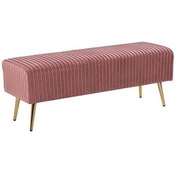 Rosa Samtstoffbank 100% Polyester 118 x 42 cm Retro