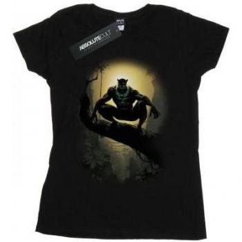T-Shirt Nera Donna Marvel Black Panther Accovacciata