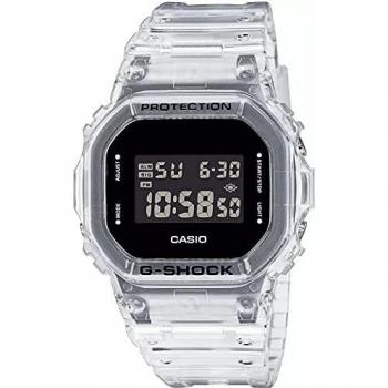 Reloj Casio DW-5600SKE-7ER Resina correa color: Transparente Dial Negro Digital Hombre