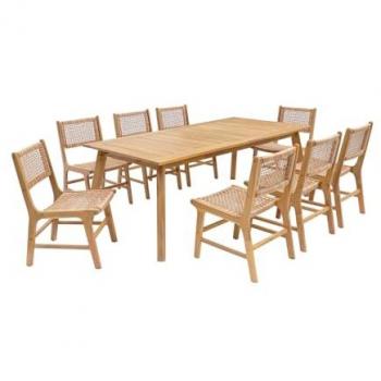 Table de jardin en acacia 8 places extensible Palena + Ocara