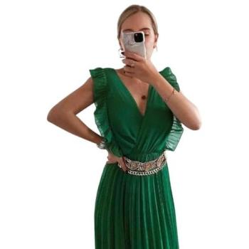 IKRUSH Bryanna Green Pleated Maxi – Size 8