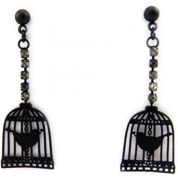 Earrings “Carmen” – Black Bird in a Cage – Les Trésors De Lily L5629