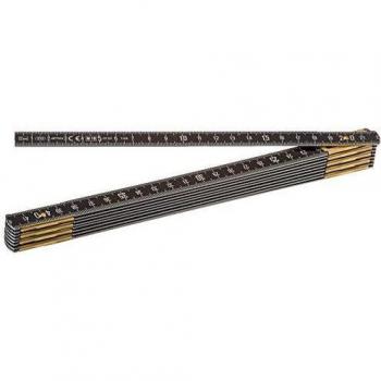 Ruban de mesure professionnel en aluminium, noir (2 m, Metrica 21036)