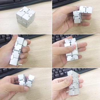 LilBit Infinity Cube – Stressfrei‑Fidget-Spielzeug in Silber