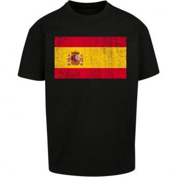 Oversize Herren T-Shirt F4NT4STIC Spain Flagge Distressed, Rundhals