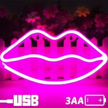 Señal de Neon en Forma de Labio