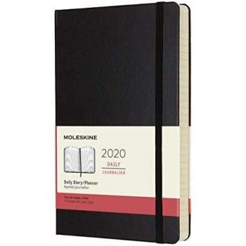 Moleskine A5 Kalender 2020 – Lederhülle, Schwarz