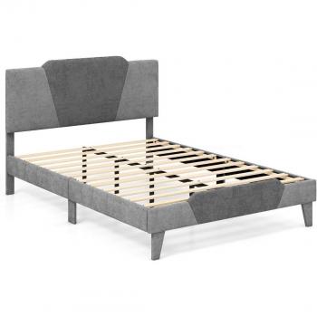 Dormeur double plateau côte – Cuir synthétique – 140 × 200 cm – Gris