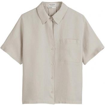 MARC O'POLO Hellgraue Leinenbluse