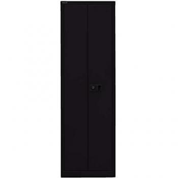 BISLEY Flügeltürenschrank Universal, 4 Fachböden, 5 OH, B 600 mm, Stahl, 633 Schwarz