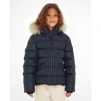 Doudoune enfants Tommy Hilfiger ESSENTIAL DOWN FUR HOOD JACKET Bleu 16 ans