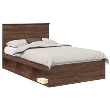 Cornice letto rovere marrone 120x200 cm su pino solidale