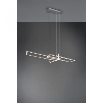 Lámpara Led Colgante 34w Níquel 3 Rectángulos