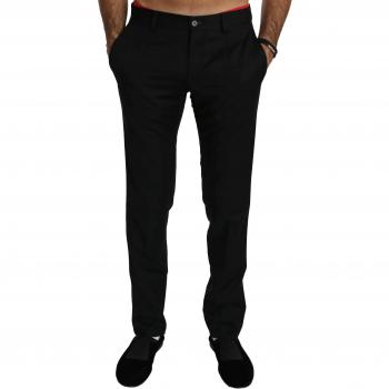 Dolce & Gabbana Black Wool Dress Chinos for Men