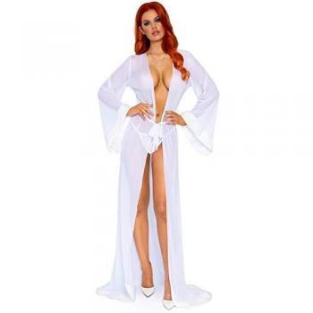 Leg Avenue Ensemble de Séduction : Robe, String & Cravate – Blanc