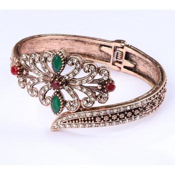 KineL Elegante: Pulsera de Boda Vintage con Flor Gris