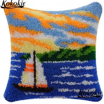 Sailboat Embroidery Pillowcase Set