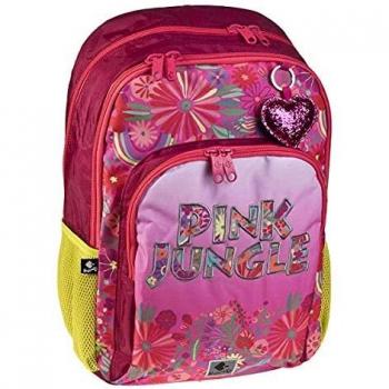 Mochila Escolar Doble Rosa Jungle de Busquets