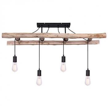 Lampe à Suspension en Bois 4x E27