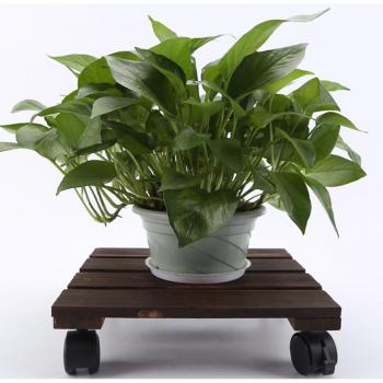 Square Plant Stand on Wheels with Lockable Rollers