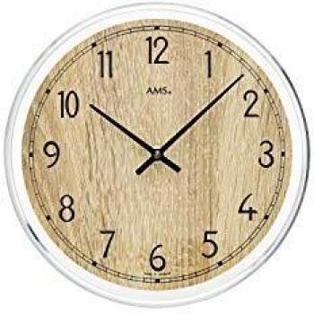 Wanduhr mit Quarzwerk, Modell AMS W9631, ø 23 cm, braun (sonomafarben)