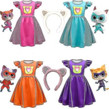 Robe A‑Line Junior Superkitties avec Sac et Bandeau