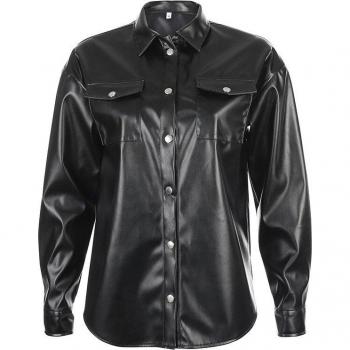 Aonibeier Frauen Casual PU Jacke