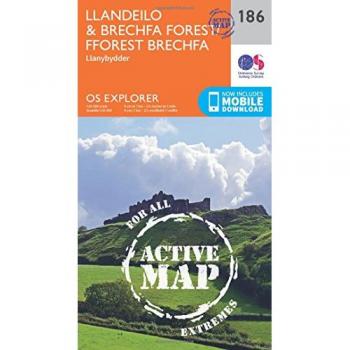 Ordnance Survey Explorer Active 186 Llandeilo & Brechfa Forest Map With Digital Version